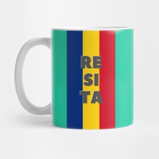 Resita City in Romanian Flag Vertical Mug